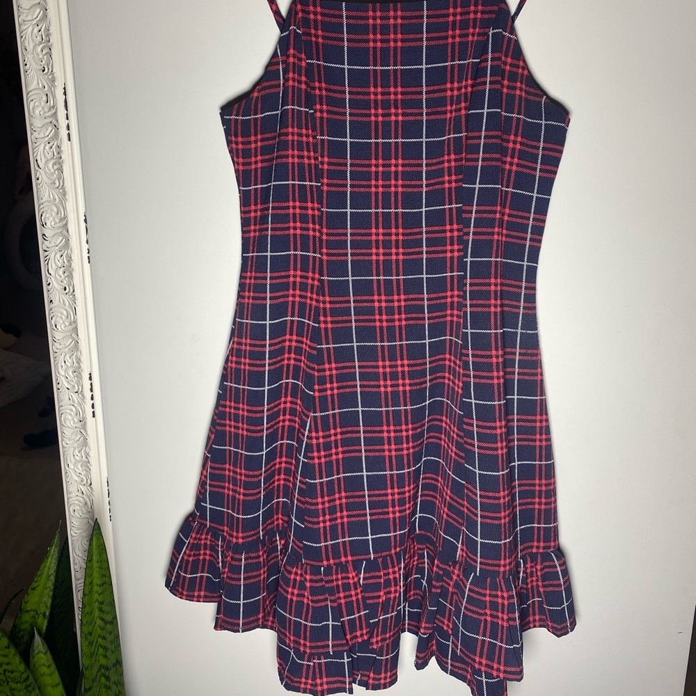 Red and Blue Plaid Dress